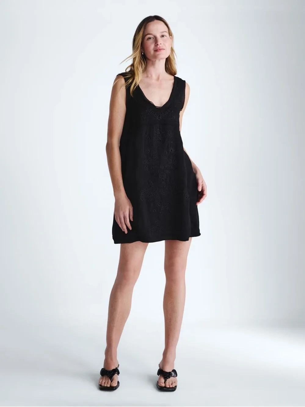 Embroidered mini dress